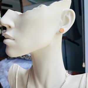 Unique Vintage Gold and leach druzy look Earrings